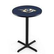 L211 Nashville Predators Pub Table with Black Wrinkle Finish by Holland Bar Stool Co., AGS-L211B3630NshPre