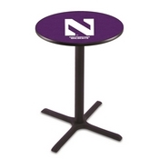 L211 - Black Wrinkle Northwestern Pub Table by Holland Bar Stool Co.