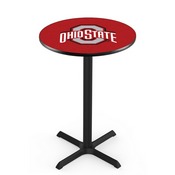L211 - Black Wrinkle Ohio State Pub Table by Holland Bar Stool Co.