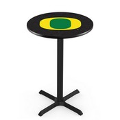 L211 University of Oregon Pub Table with Black Wrinkle Finish by Holland Bar Stool Company, AGS-L211B3630OregUn