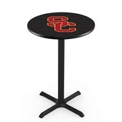 L211 - Black Wrinkle USC Trojans Pub Table by Holland Bar Stool Co.