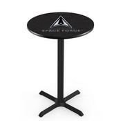 L211 United States Space Force Pub Table with Black Wrinkle Finish by Holland Bar Stool, AGS-L211B3630SpaFor