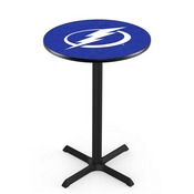 L211 Tampa Bay Lightning Pub Table with Black Wrinkle Finish by Holland Bar Stool Co., AGS-L211B3630TBLght