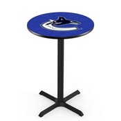 L211 Vancouver Canucks Pub Table with Black Wrinkle Finish by Holland Bar Stool Co., AGS-L211B3630VanCan