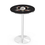 L214 Anaheim Ducks Pub Table with Chrome Finish by Holland Bar Stool Co., AGS-L214C3630AnaDks