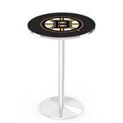 L214 Boston Bruins Pub Table with Chrome Finish by Holland Bar Stool Co., AGS-L214C3630BosBru