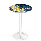 L214 Corona (LimePtrn) Pub Table with Chrome Finish by Holland Bar Stool Co.