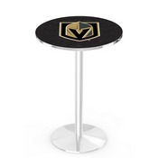 L214 Vegas Golden Knights Pub Table with Chrome Finish by Holland Bar Stool Co., AGS-L214C3630LVGdKn