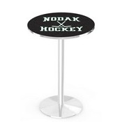 L214 University of North Dakota (Hockey) Pub Table with Chrome Finish by Holland Bar Stool Co., AGS-L214C3630NorDakHky
