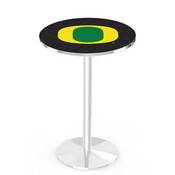 L214 University of Oregon Pub Table with Chrome Finish by Holland Bar Stool Company, AGS-L214C3630OregUn