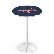 L214 Washington Capitals Pub Table with Chrome Finish by Holland Bar Stool Co., AGS-L214C3630WshCap