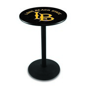 L214 Long Beach State University Pub Table with Black Wrinkle Finish by Holland Bar Stool Co., AGS-L214B3630LBStUn