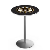 L214 Boston Bruins Pub Table with Stainless Finish by Holland Bar Stool Co., AGS-L214S3630BosBru