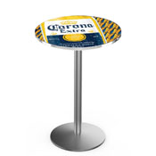L214 Corona (Lbl) Pub Table with Stainless Finish by Holland Bar Stool Co.