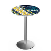 L214 Corona (LimePtrn) Pub Table with Stainless Finish by Holland Bar Stool Co.