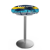 L214 Corona (Sunset) Pub Table with Stainless Finish by Holland Bar Stool Co.