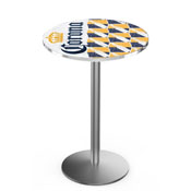 L214 Corona (WtBtlPtrn) Pub Table with Stainless Finish by Holland Bar Stool Co.
