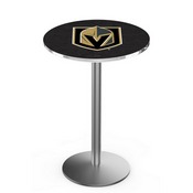 L214 Vegas Golden Knights Pub Table with Stainless Finish by Holland Bar Stool Co., AGS-L214S3630LVGdKn
