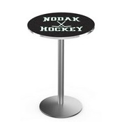 L214 University of North Dakota (Hockey) Pub Table with Stainless Finish by Holland Bar Stool Co., AGS-L214S3630NorDakHky