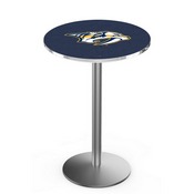 L214 Nashville Predators Pub Table with Stainless Finish by Holland Bar Stool Co., AGS-L214S3630NshPre