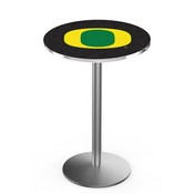 L214 University of Oregon Top Pub Table with Stainless Finish by Holland Bar Stool Company, AGS-L214S3630OregUn