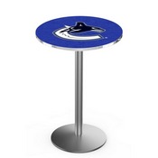 L214 Vancouver Canucks Pub Table with Stainless Finish by Holland Bar Stool Co., AGS-L214S3630VanCan