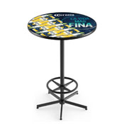 L216 Corona (LimePtrn) Pub Table with Black Wrinkle Finish by Holland Bar Stool Co.
