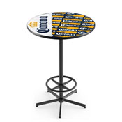 L216 Corona (YwBtlPtrn) Pub Table with Black Wrinkle Finish by Holland Bar Stool Co.