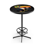 L216 Notre Dame - Guinness (Toucan) Pub Table with Black Wrinkle Finish by Holland Bar Stool Co., AGS-L216B4230ND-Guin-Tcn