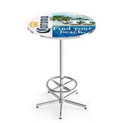 L216 Corona (FYB-Front) Pub Table with Chrome Finish by Holland Bar Stool Co.