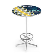 L216 Corona (LimePtrn) Pub Table with Chrome Finish by Holland Bar Stool Co.
