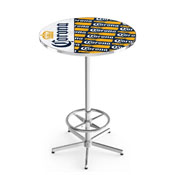 L216 Corona (YwBtlPtrn) Pub Table with Chrome Finish by Holland Bar Stool Co.