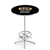 L216 Chrome NHRA Mask, Black Wrinkle Pub Table by Holland Bar Stool Co., AGS-L216C4230NHRAMask