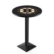 L217 Boston Bruins Pub Table with Black Wrinkle Finish by Holland Bar Stool Co., AGS-L217B3630BosBru