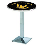 L217 Long Beach State University Pub Table with Chrome Finish by Holland Bar Stool Co., AGS-L217C3630LBStUn