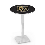 L217 Vegas Golden Knights Pub Table with Chrome Finish by Holland Bar Stool Co., AGS-L217C3636LVGdKn