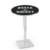 L217 University of North Dakota (Hockey) Pub Table with Chrome Finish by Holland Bar Stool Co., AGS-L217C3630NorDakHky