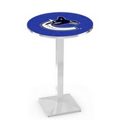 L217 Vancouver Canucks Pub Table with Chrome Finish by Holland Bar Stool Co., AGS-L217C3636VanCan