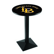 L217 Long Beach State University Pub Table with Black Wrinkle Finish by Holland Bar Stool Co., AGS-L217B3630LBStUn