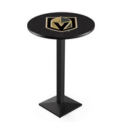 L217 Vegas Golden Knights Pub Table with Black Wrinkle Finish by Holland Bar Stool Co., AGS-L217B3630LVGdKn