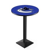 L217 Vancouver Canucks Pub Table with Black Wrinkle Finish by Holland Bar Stool Co., AGS-L217B3630VanCan