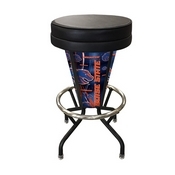 Lighted Boise State Swivel Bar Stool By Holland Bar Stool Co., L500030BoiseSBlkVinyl