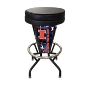 Lighted Illinois Swivel Bar Stool By Holland Bar Stool Co., L500030IlliniUBlkVinyl