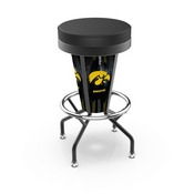 Lighted Iowa Swivel Bar Stool By Holland Bar Stool Co., L500030IowaUnBlkVinyl