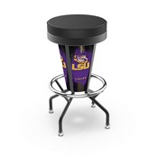 Lighted Louisiana State Swivel Bar Stool By Holland Bar Stool Co., L500030LaStUnBlkVinyl