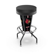 Lighted Louisville Swivel Bar Stool By Holland Bar Stool Co., L500030LvilleBlkVinyl
