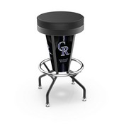 L5000 Colorado Rockies 30" Lighted Bar Stool with Black Wrinkle Finish by Holland Bar Stool Co., L500030MLBColBlkVinyl