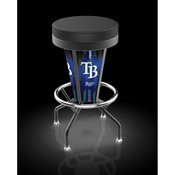 L5000 Tampa Bay Rays 30" Lighted Bar Stool with Black Wrinkle Finish by Holland Bar Stool Co., L500030MLBTamBlkVinyl