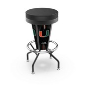 Lighted Miami (FL) Swivel Bar Stool by Holland Bar Stool Co. by Holland Bar Stool, L500030Mia-FLBlkVinyl