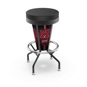 Lighted Miami (Oh) Swivel Bar Stool By Holland Bar Stool Co., L500030Mia-OHBlkVinyl